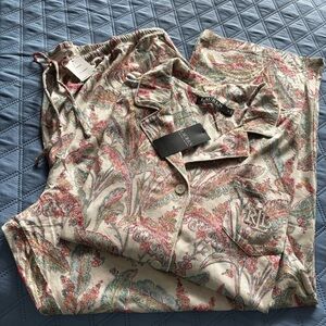 Ralph Lauren women’s Sz XL Paisley Pajama Set long Sleeve Pants